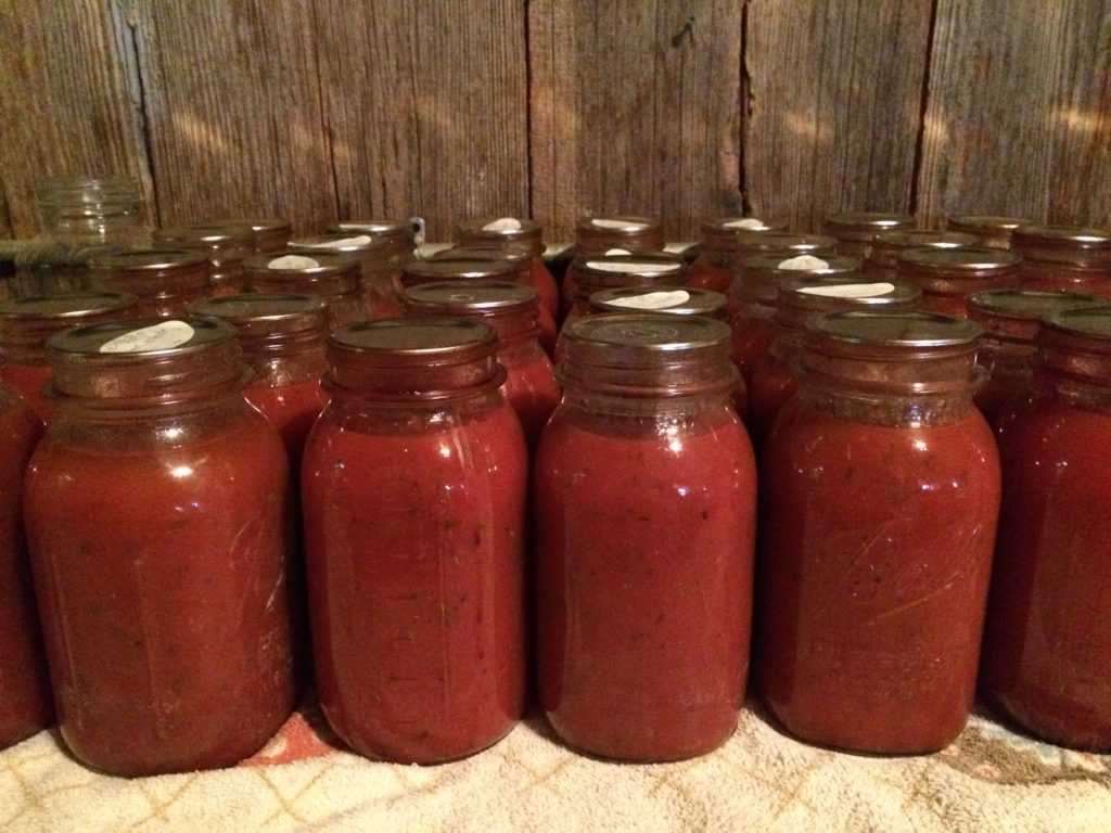 Faithful Homestead Spaghetti Sauce Jars