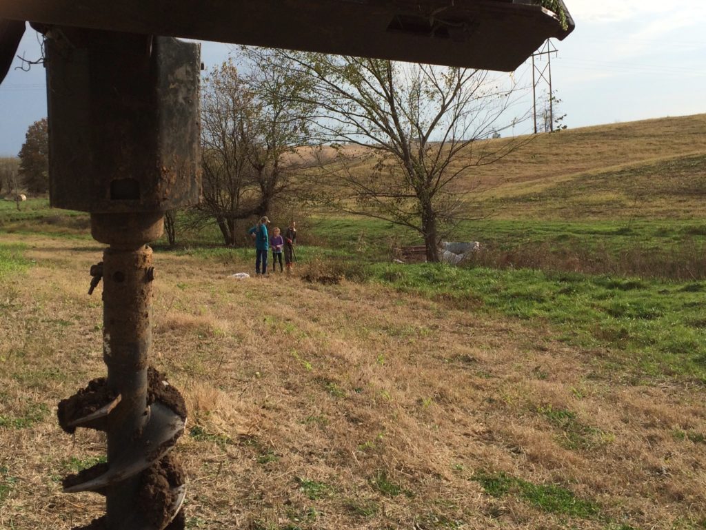 waiting to dig a post hole